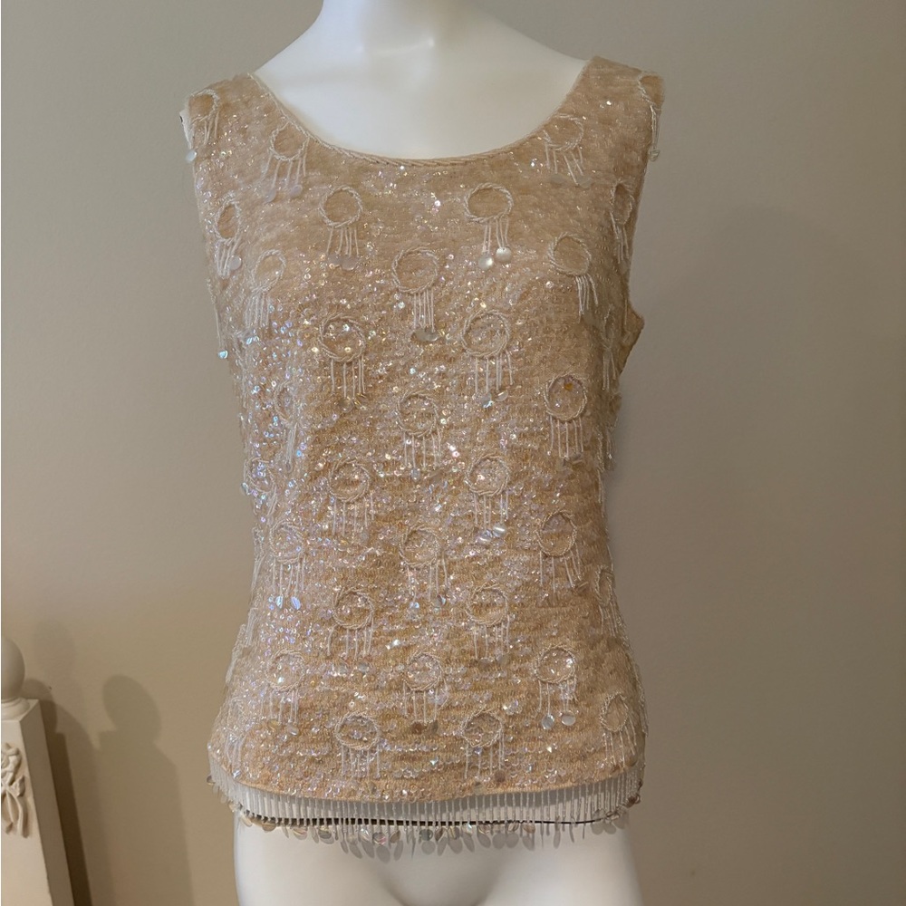 Vintage Beaded Sleeveless Top